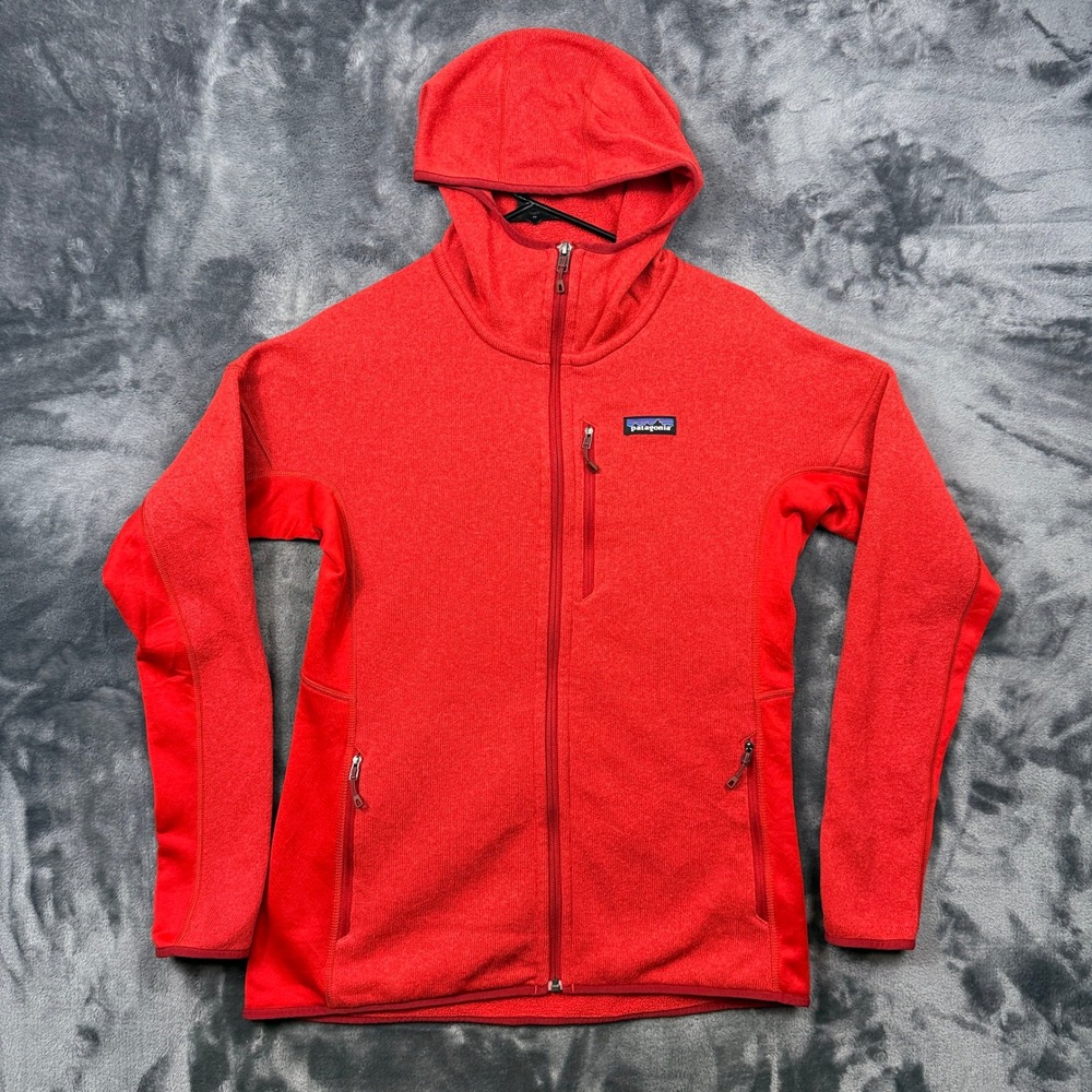 Patagonia Better Sweater Hoody Womens Large Red Full Zip Fleece Jacket 10921